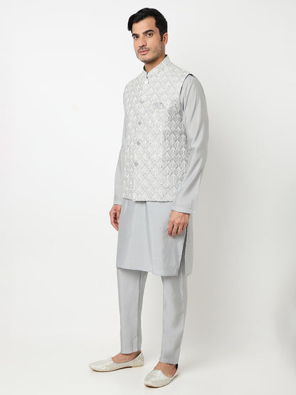 Thread Work Straight Kurta With Pant Set