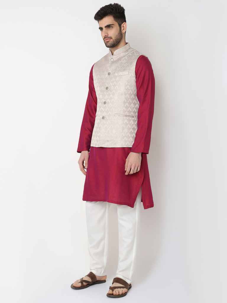 Jacquard Straight Sleeveless Jacket