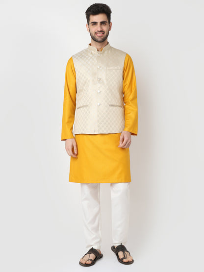 Jacquard Straight Sleeveless Jacket