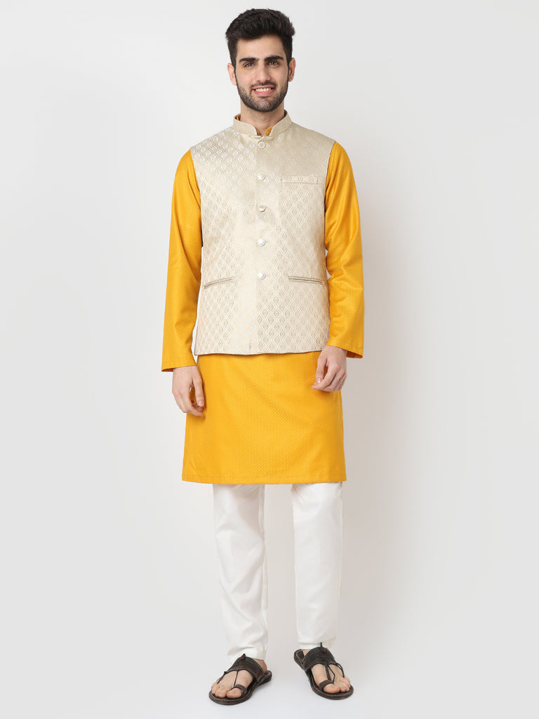 Jacquard Straight Sleeveless Jacket