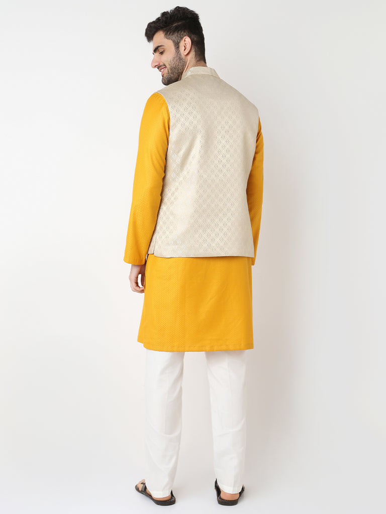 Jacquard Straight Sleeveless Jacket