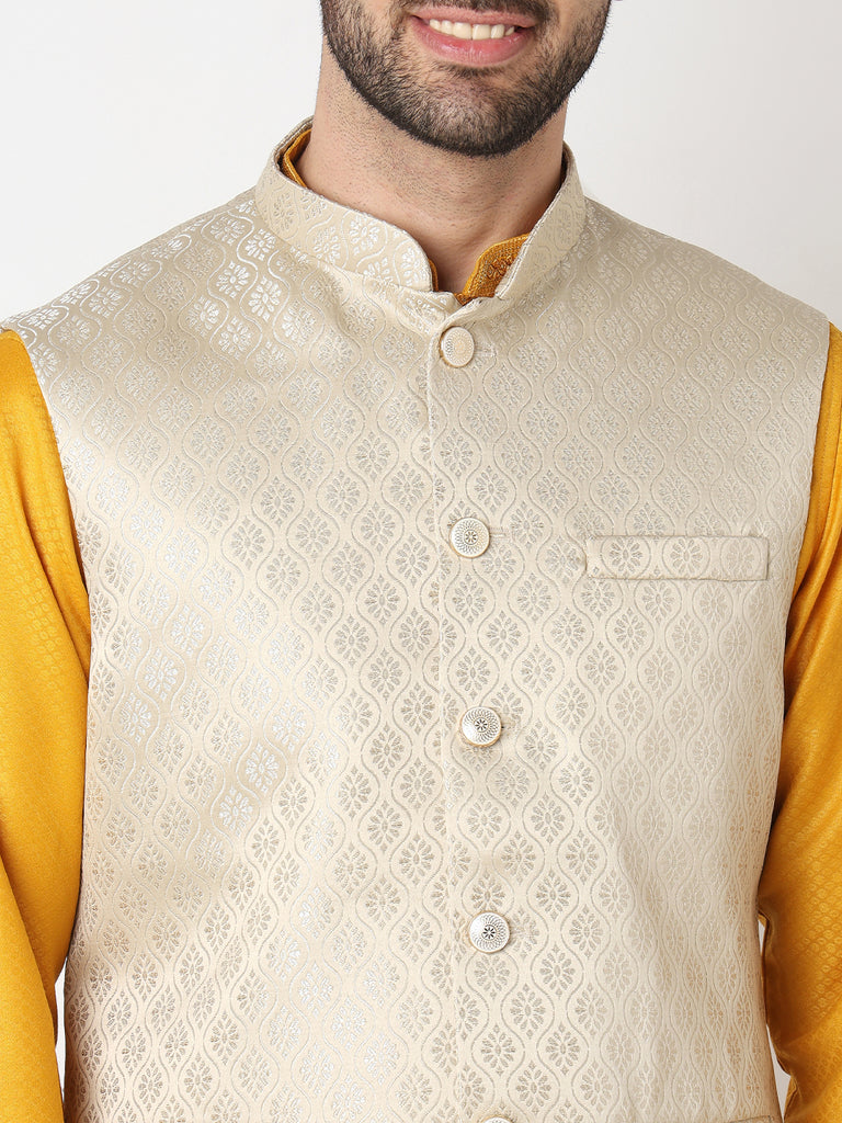 Jacquard Straight Sleeveless Jacket