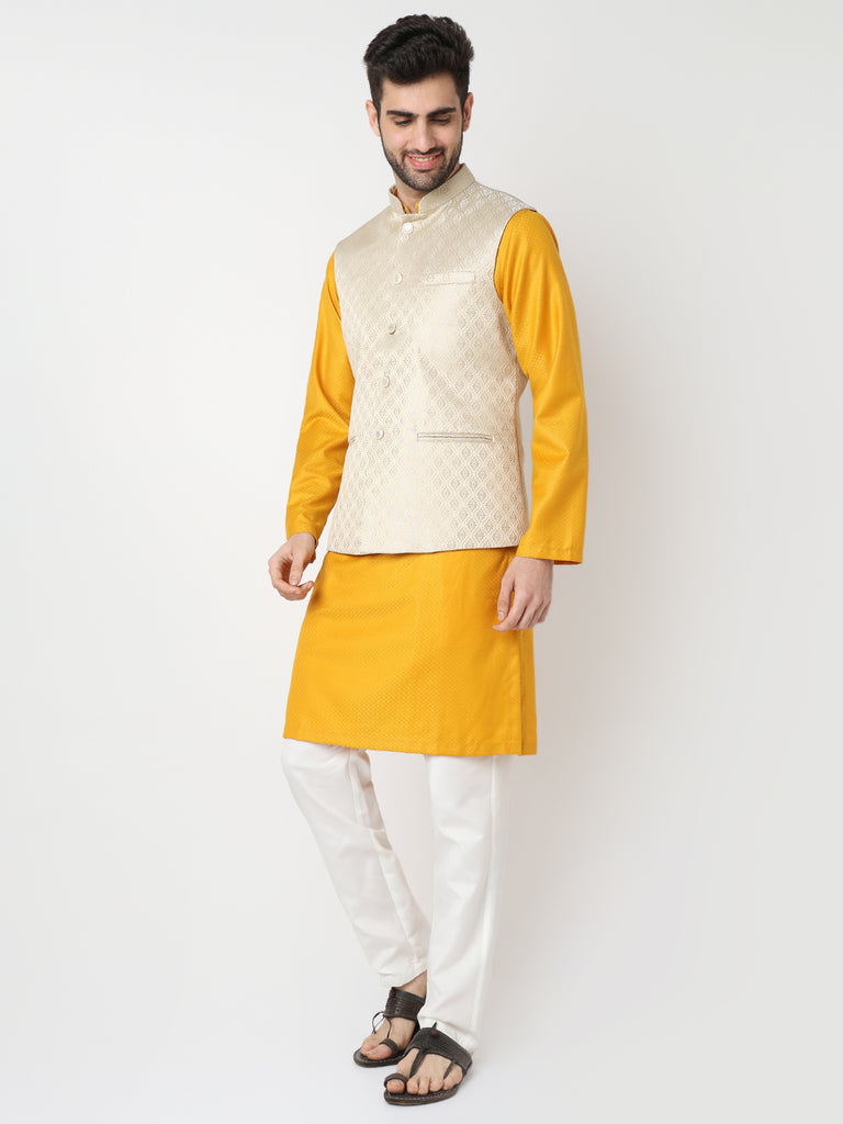 Jacquard Straight Sleeveless Jacket