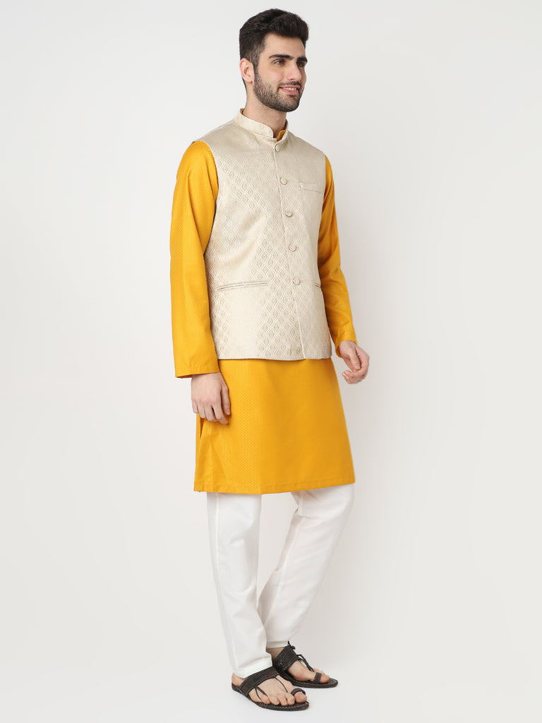 Jacquard Straight Sleeveless Jacket