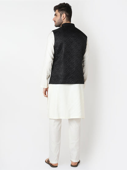Jacquard Straight Sleeveless Jacket