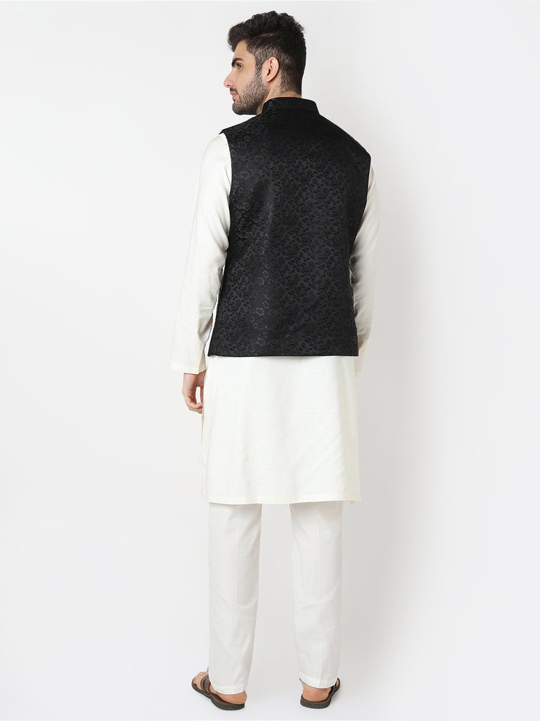 Jacquard Straight Sleeveless Jacket