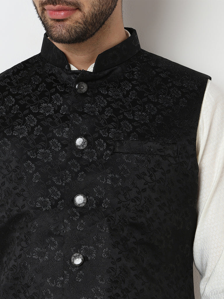 Jacquard Straight Sleeveless Jacket