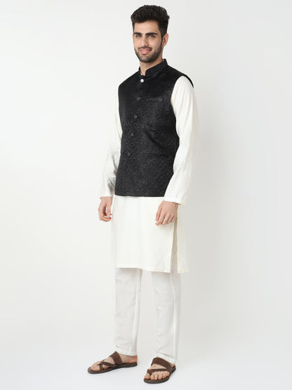 Jacquard Straight Sleeveless Jacket