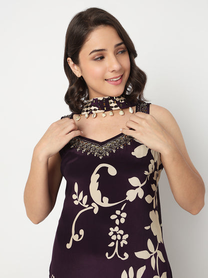 V-Neck Printed Straight Kurta and Pant with Dupatta Set