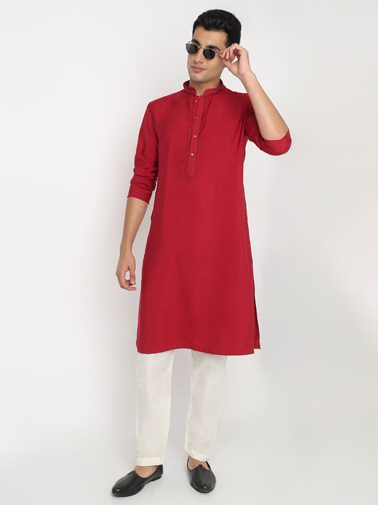 Solid Straight Kurta and Pant Set