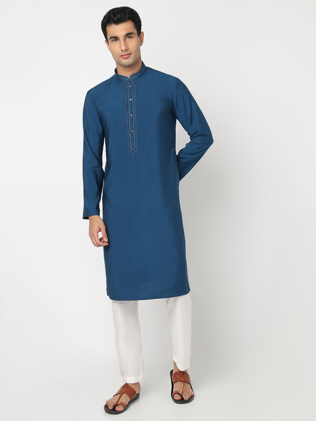 Solid Straight Kurta and Pant Set