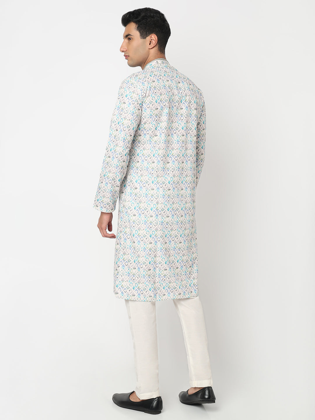 Digital Schiffli Straight Kurta and Pant Set