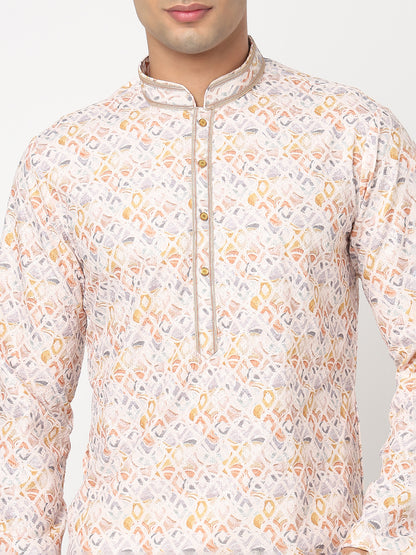 Digital Schiffli Straight Kurta and Pant Set