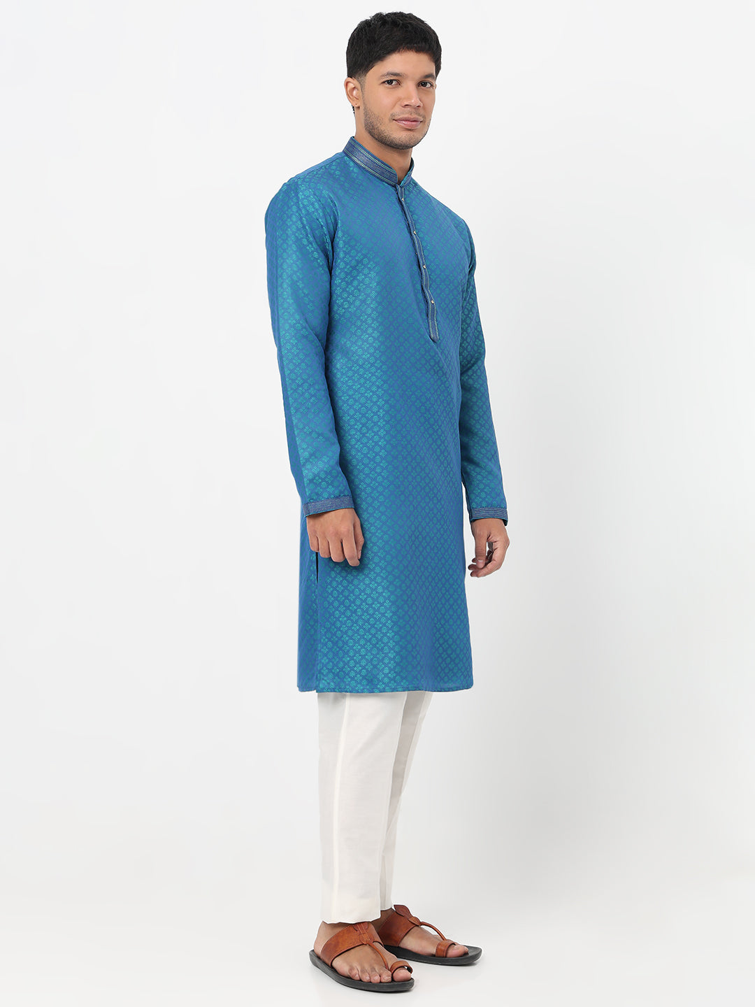 Jacquard Straight Kurta and Pant Set