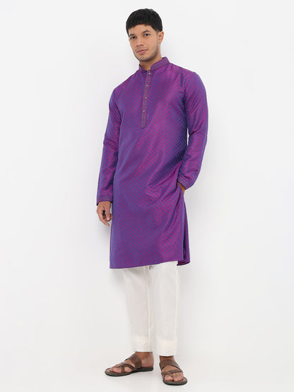 Jacquard Straight Kurta and Pant Set