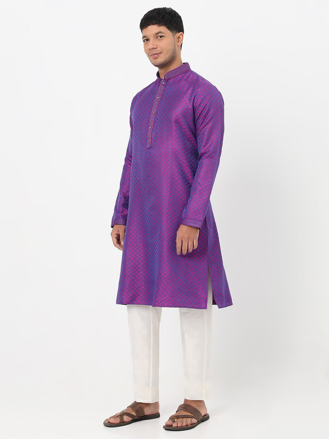 Jacquard Straight Kurta and Pant Set