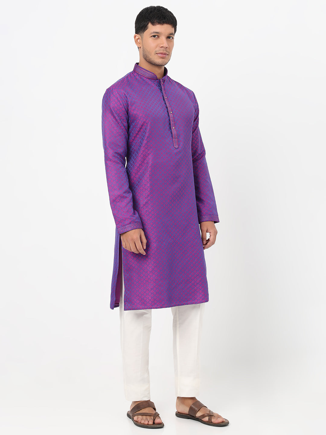 Jacquard Straight Kurta and Pant Set