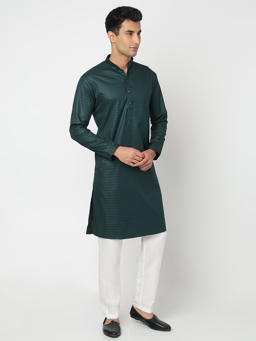 Jacquard Straight Kurta and Pant Set