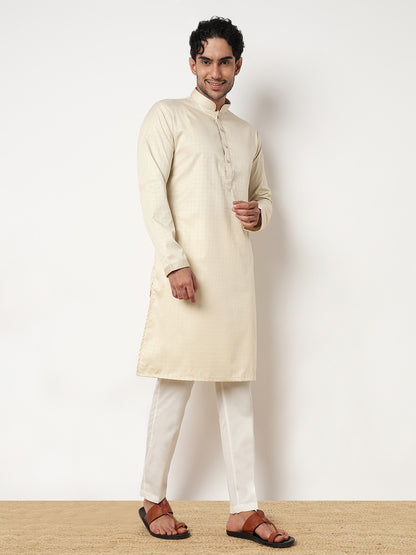 Jacquard Straight Kurta With Pant Set