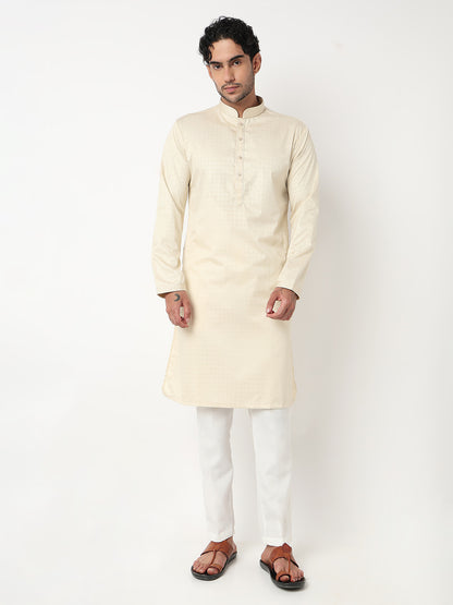 Jacquard Straight Kurta With Pant Set