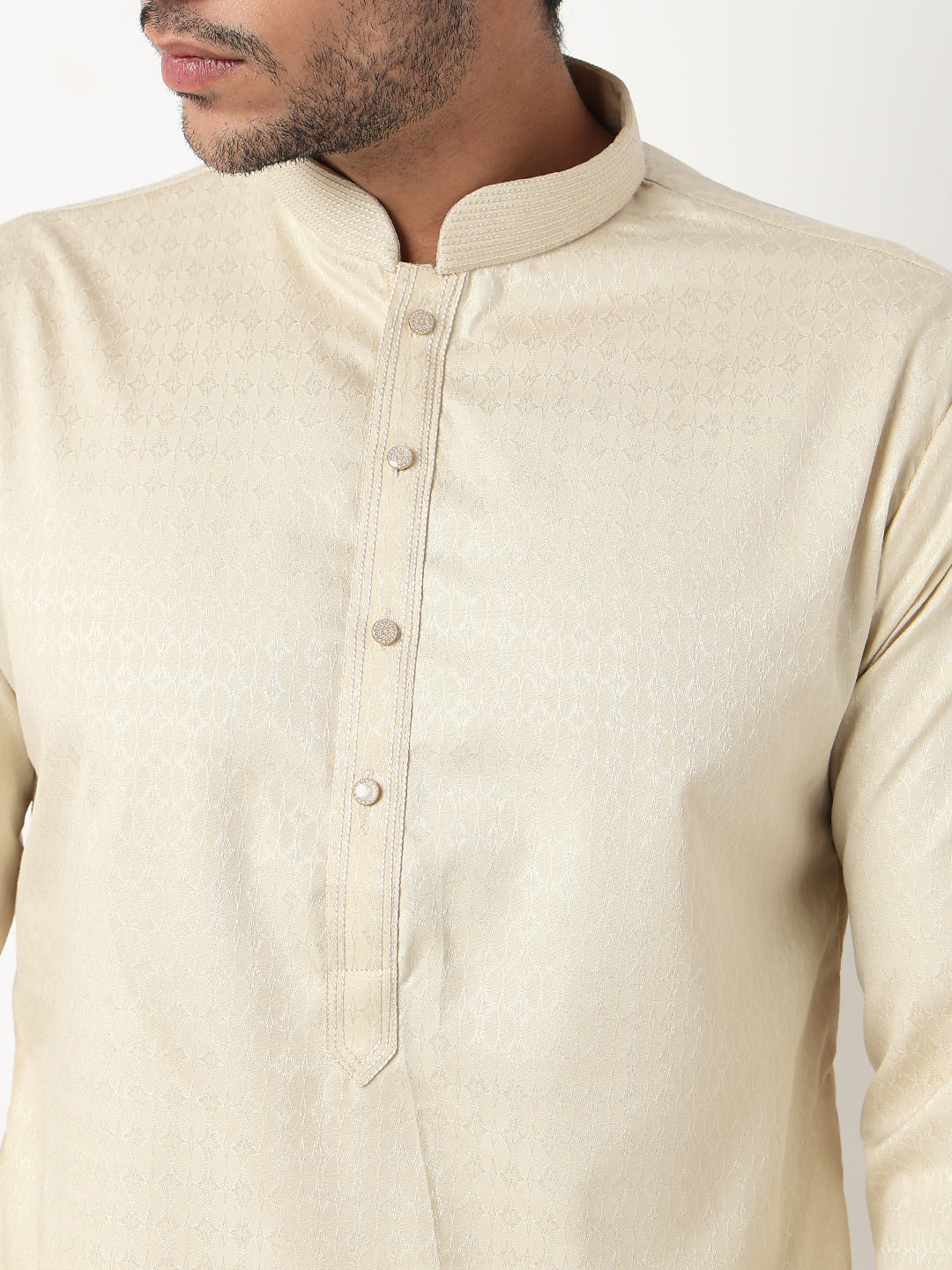 Jacquard Straight Kurta With Pant Set