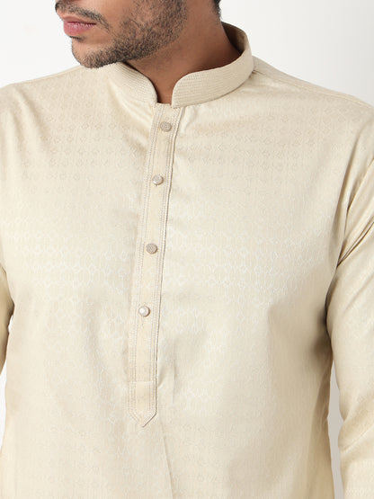 Jacquard Straight Kurta With Pant Set