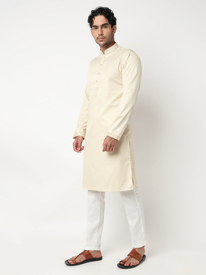 Jacquard Straight Kurta With Pant Set