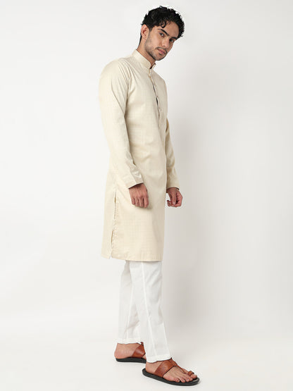 Jacquard Straight Kurta With Pant Set