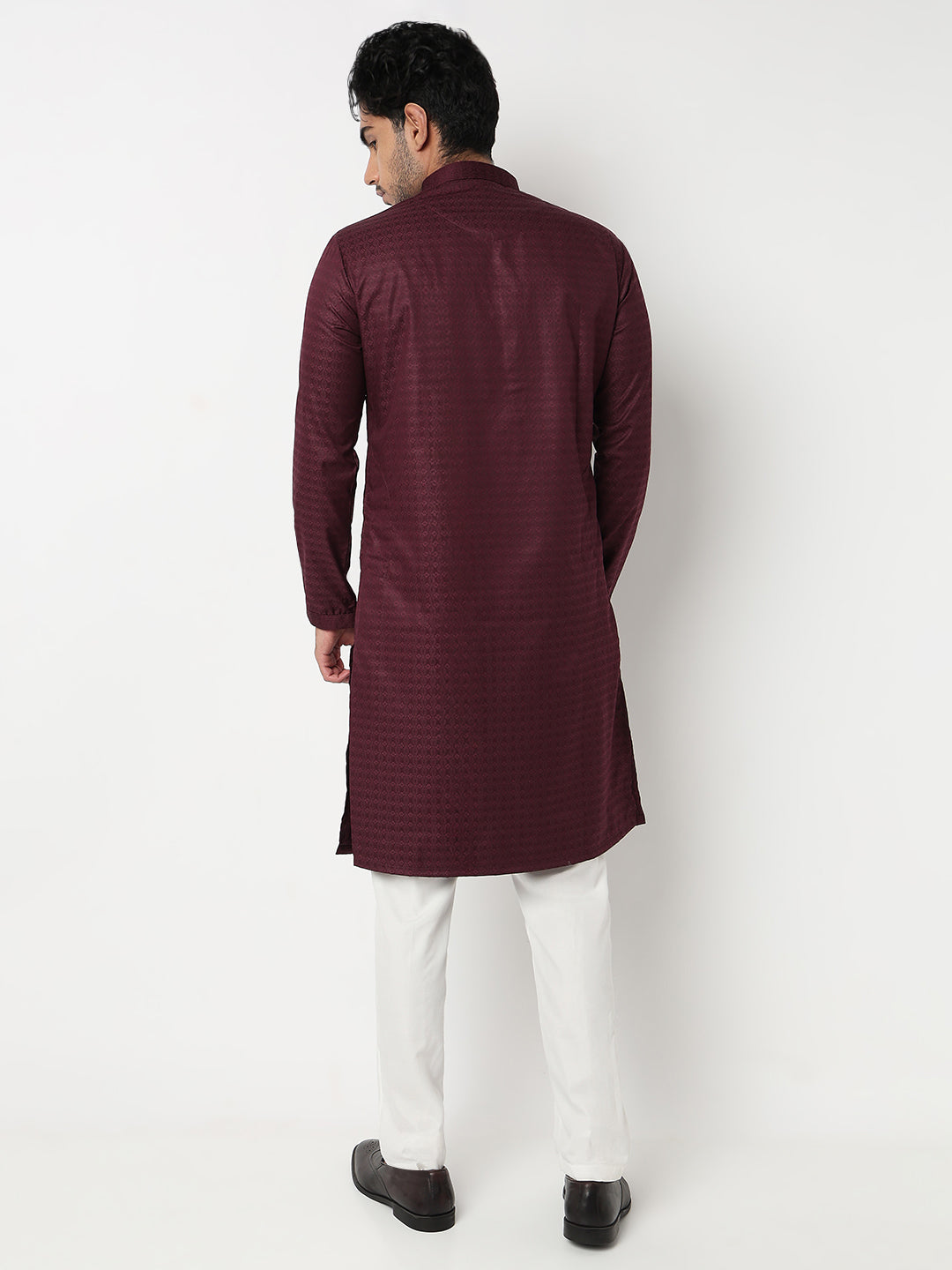 Jacquard Straight Kurta With Pant Set