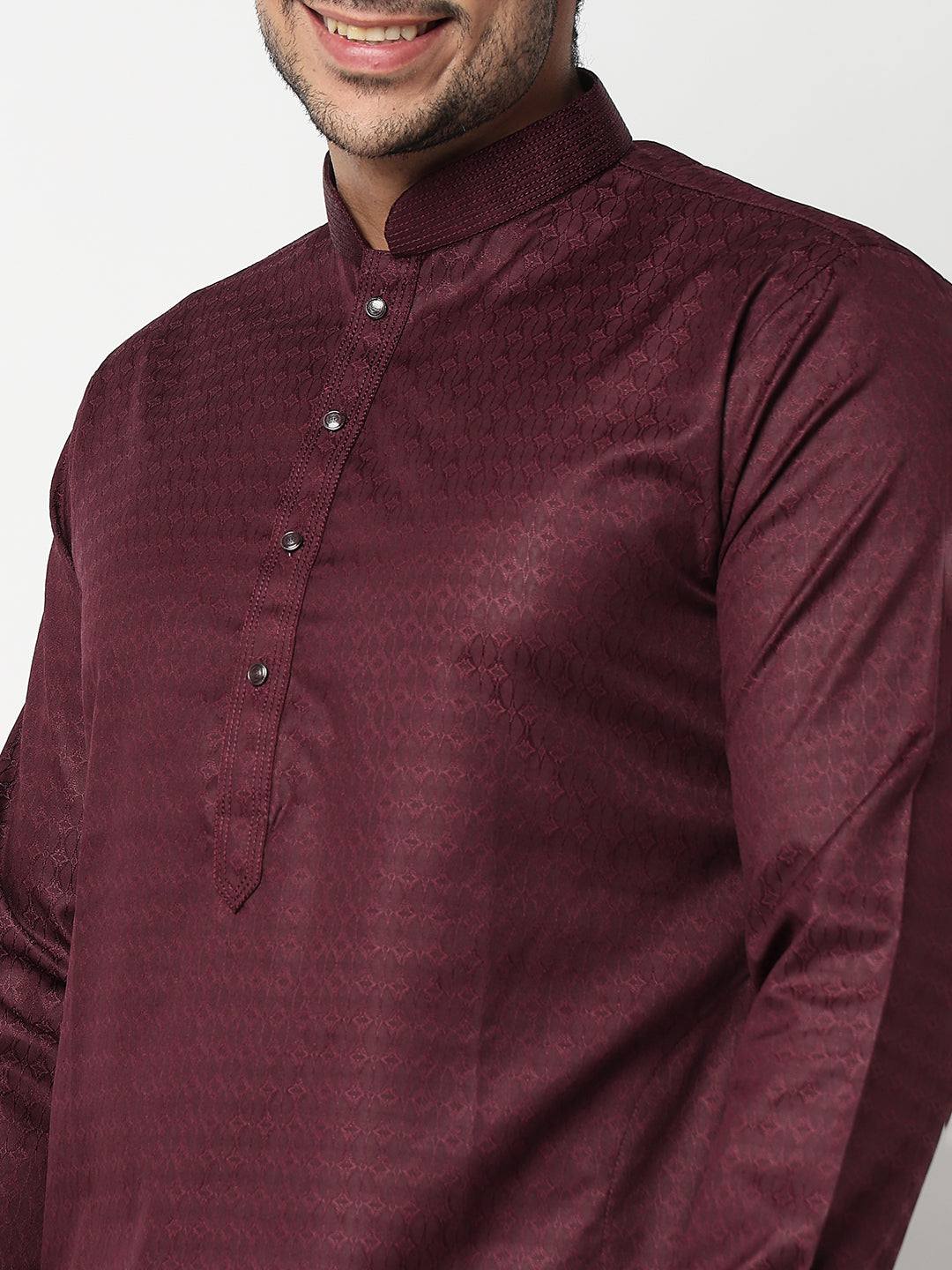 Jacquard Straight Kurta With Pant Set