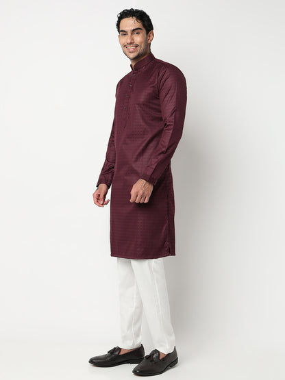 Jacquard Straight Kurta With Pant Set