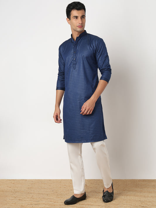 Jacquard Straight Kurta and Pant Set