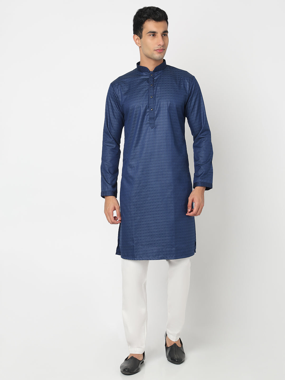 Jacquard Straight Kurta and Pant Set