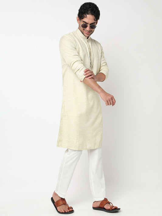 Jacquard Straight Kurta With Pant Set