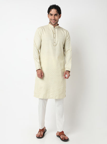 Jacquard Straight Kurta With Pant Set