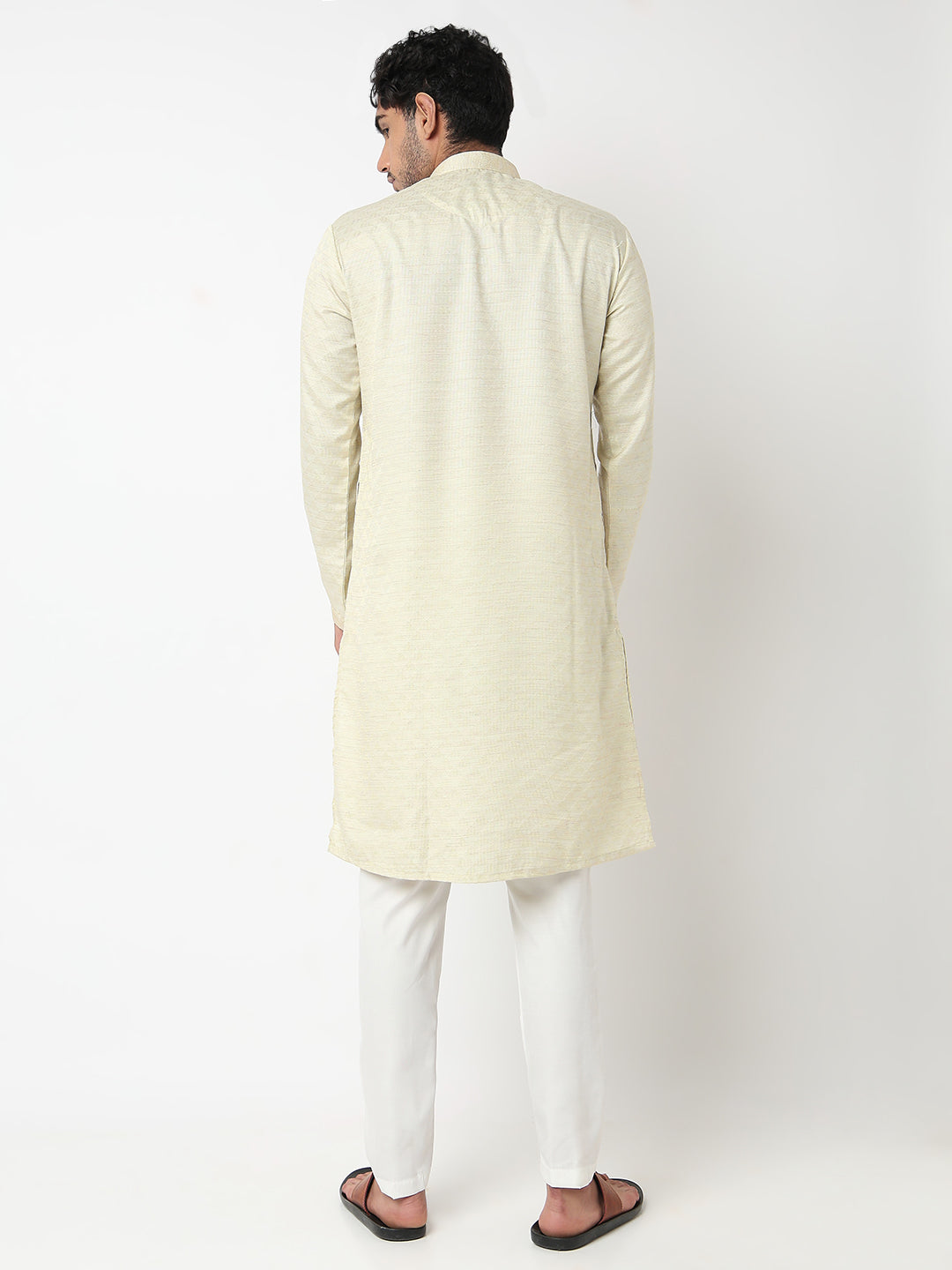 Jacquard Straight Kurta With Pant Set