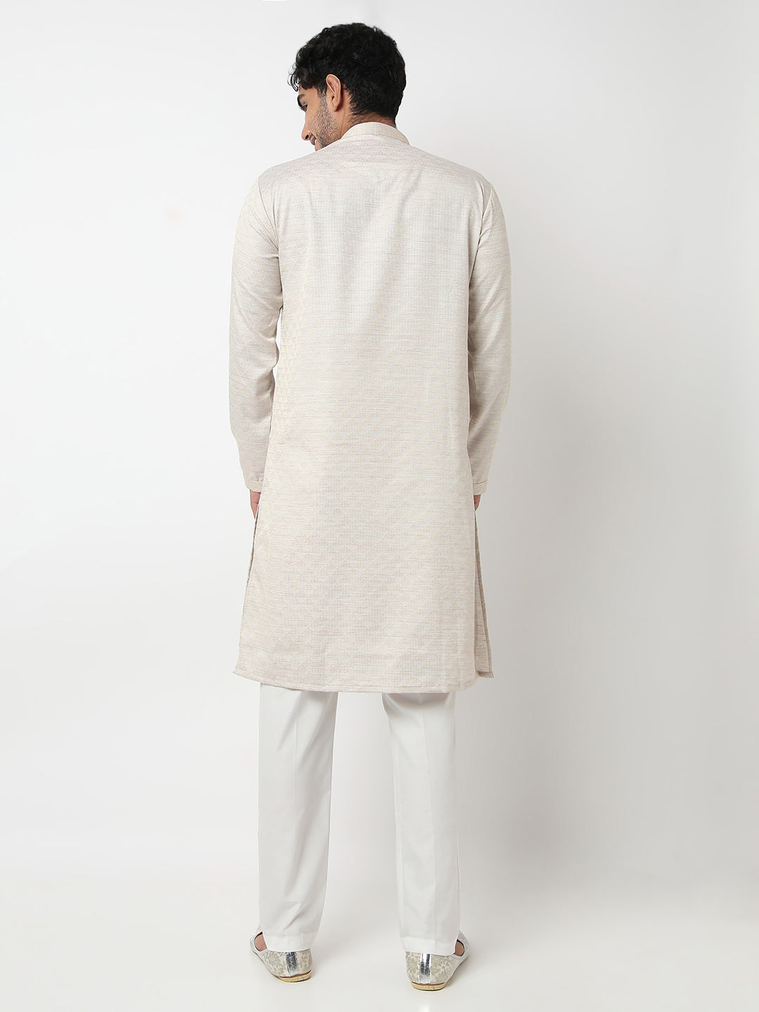Jacquard Straight Kurta With Pant Set