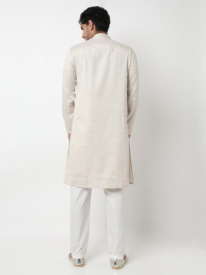 Jacquard Straight Kurta With Pant Set