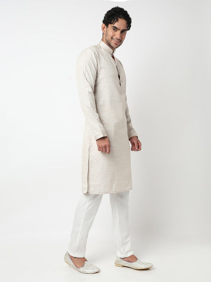 Jacquard Straight Kurta With Pant Set