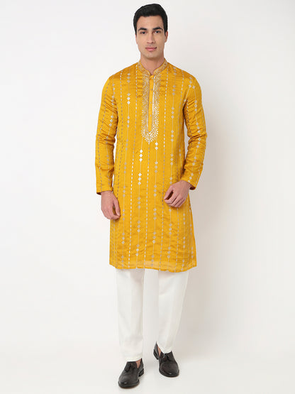 Embroidered Straight Kurta and Pant Set