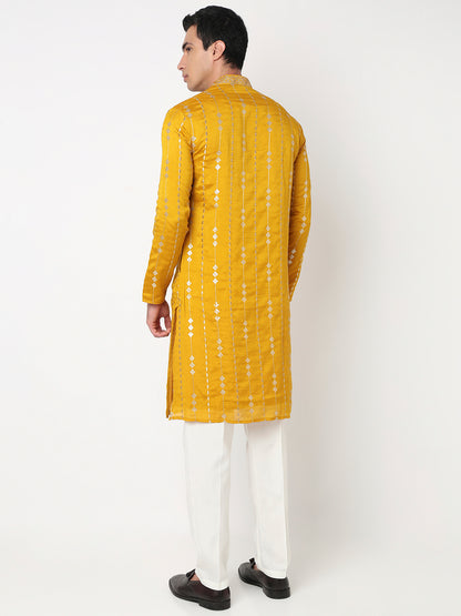 Embroidered Straight Kurta and Pant Set