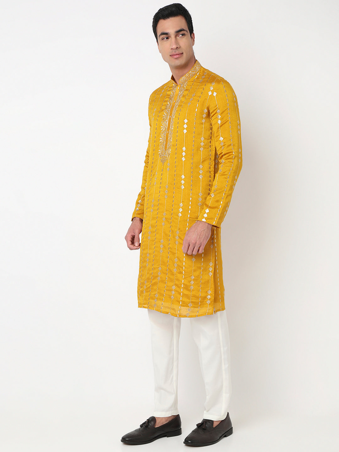 Embroidered Straight Kurta and Pant Set