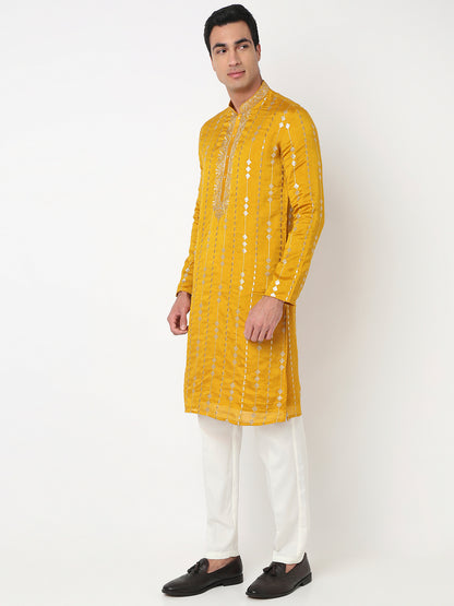 Embroidered Straight Kurta and Pant Set