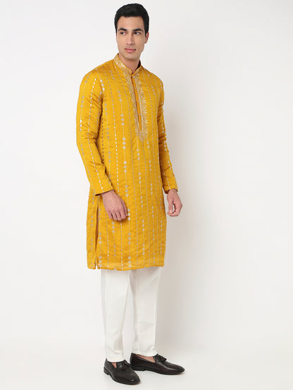 Embroidered Straight Kurta and Pant Set
