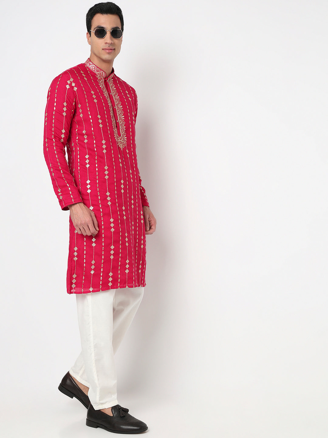 Embroidered Straight Kurta and Pant Set