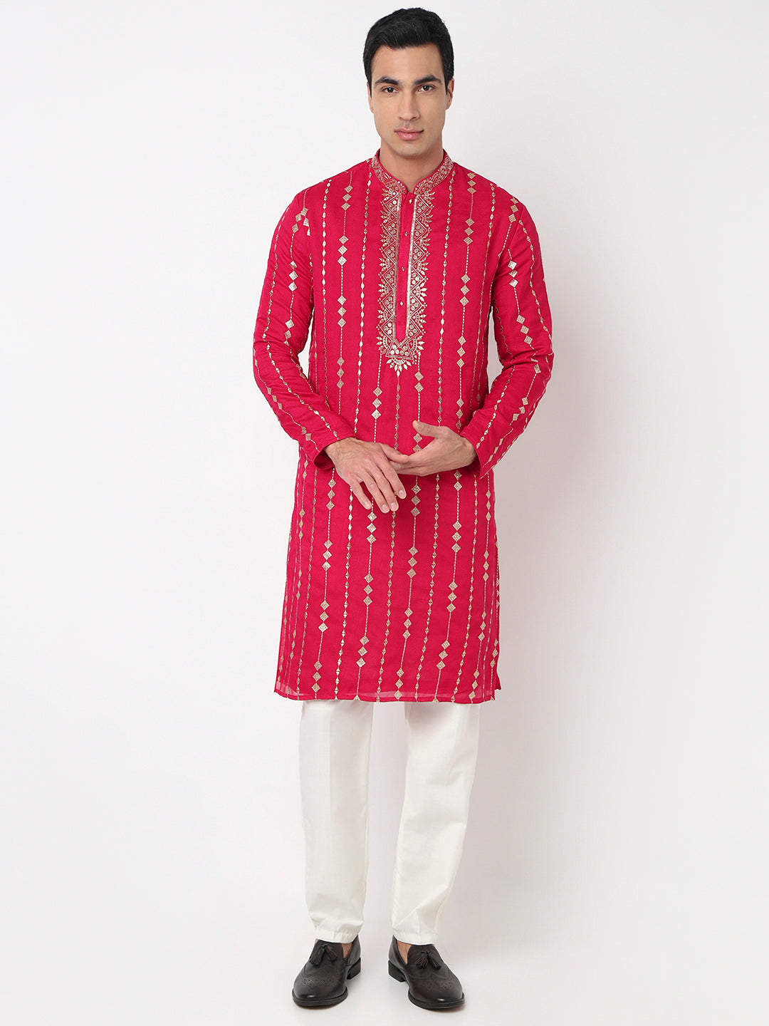 Embroidered Straight Kurta and Pant Set
