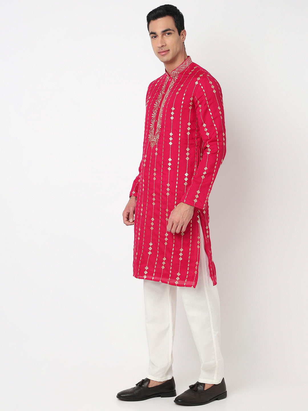 Embroidered Straight Kurta and Pant Set
