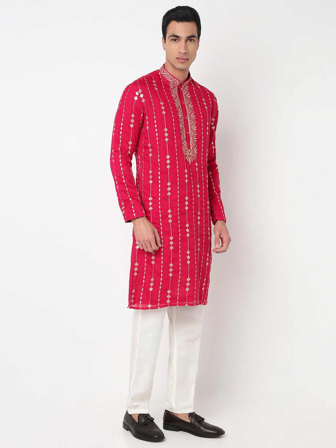 Embroidered Straight Kurta and Pant Set