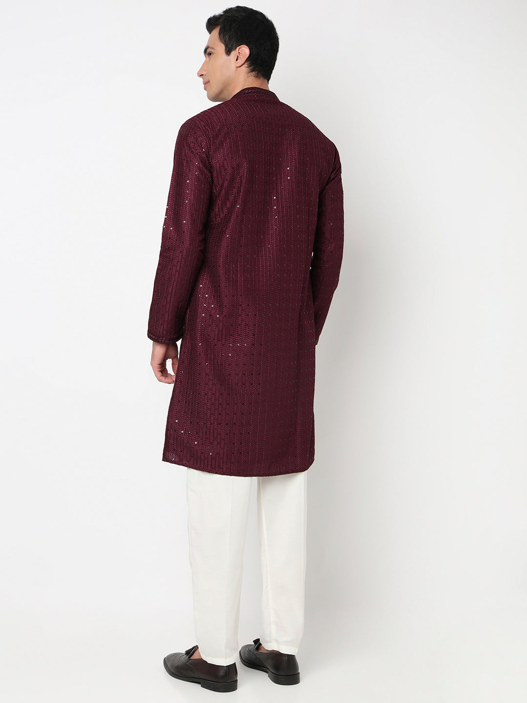 Embroidered Straight Kurta With Pant Set