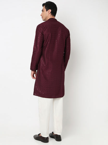 Embroidered Straight Kurta With Pant Set